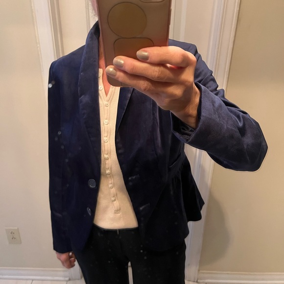 NWT Jessica péplum navy velvet blazer - Picture 13 of 15